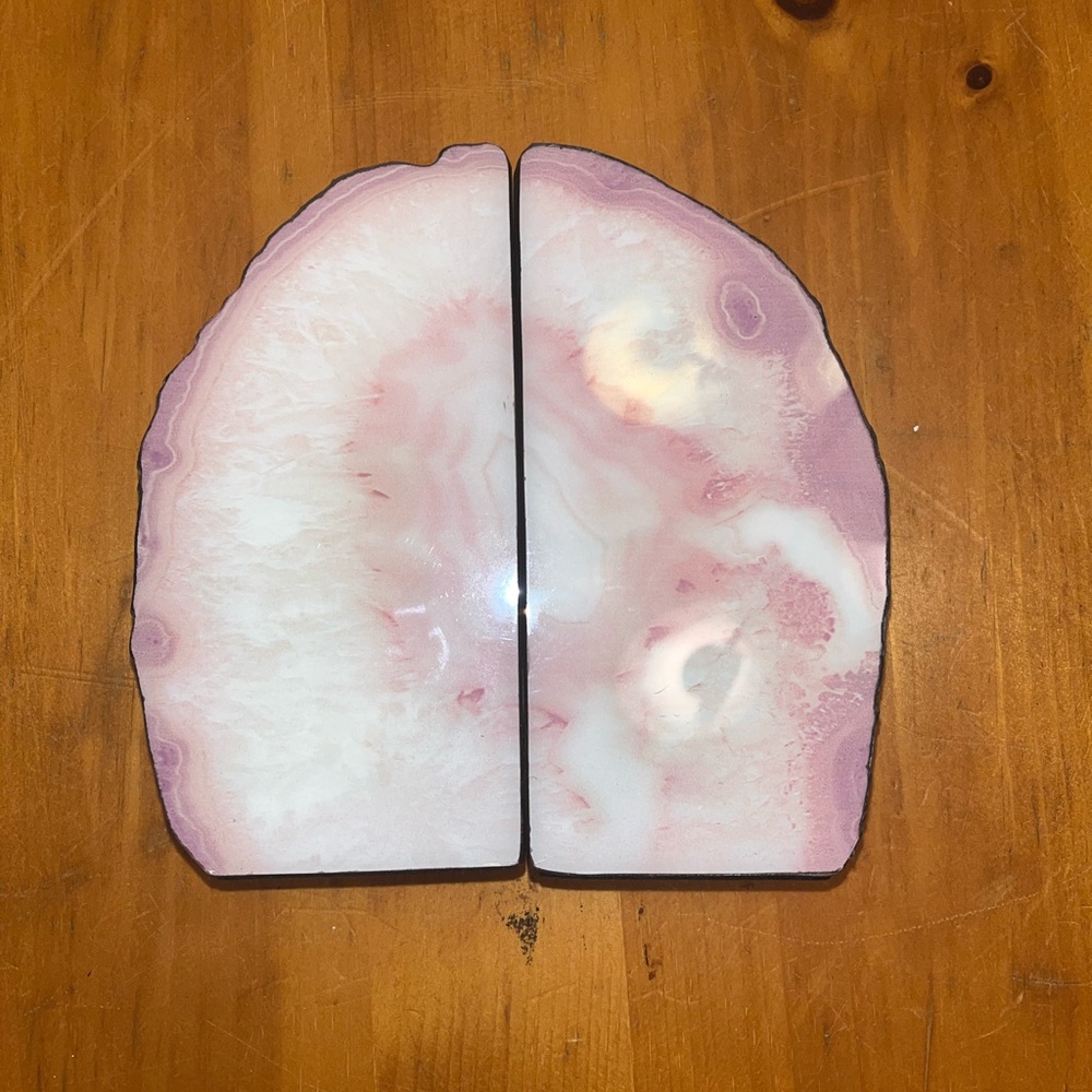 NWT Hudson Finds Pink/Purple Geode Bookends - Picture 2 of 5